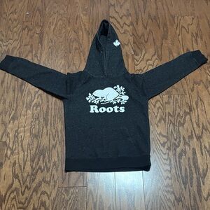 Roots Black Hoodie with White Beaver Logo